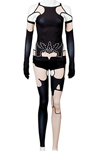 mingL Cosplay Girl Women's Nier Automata Yorha 2B A2 Jumpsuit Cosplay Costume Battle Suit Outfit
