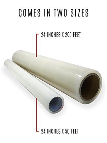 IPRIMIO Protective Film for Surface, Carpet and Paint Protection- 24" by 50 Feet clear sheet – Tear Resistant, 2mm Extra Thick and 50 Microns Thickness – Multipurpose indoor and outdoor use