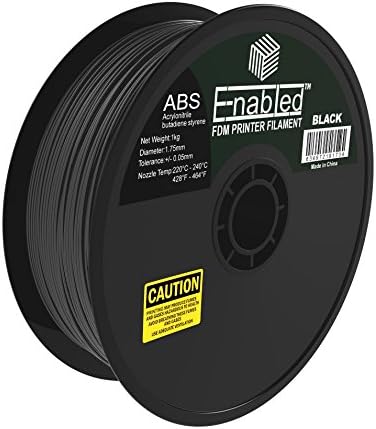 Enabled ABS 3D Printer Filament, Dimensional Accuracy +/- 0.05 mm, 1 kg Spool, 1.75 mm, Black