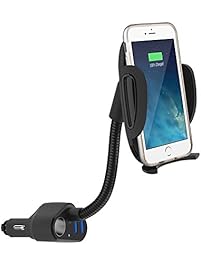 Car Phone Mount, Vansky Newest Upgraded Universal Gooseneck 3-In-1 Car Holder Cigarette Lighter Power with Dual USB 4.8A Charger for iPhone 7, 7 Plus, 6/6S/6S Plus, Samsung Galaxy and More Smartphones