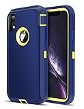 iMangoo Defender iPhone XR Case, iPhone 10R Case Outdoor Sports Heavy Duty Shockproof Full Body Protection Cover iPhone 10 R Case Non-Slip Matte Phone Case for Apple iPhone XR 2018 6.1'' Navy Blue