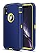 iMangoo Armor Cover iPhone XR Case, iPhone 10R Case Outdoor Sports Heavy Duty Shockproof Full Body Protection Shell iPhone 10 R Case Non-Slip Matte Phone Case for Apple iPhone XR 2018 6.1'' Navy Blue