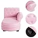 Costzon Kids Couch, Princess Kids Sofa Chairs for Baby Girls 3-5 Old w/Wood Frame & Leather Surface for Nap & Rest, Toddler Couch for Preschool, Nursery, Kindergarten, Children Furniture Gift (Pink)