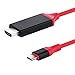 QCEs USB C to HDMI Adapter Cable 6Ft, Thunderbolt 3 to HDMI Cable for Home Office, 4K Display Compatible for iPhone 15 Pro Max, MacBook Pro/Air 2023, Galaxy S23, Surface Book 2