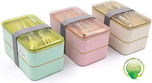 Home Kraft UK® Bento Lunch Box 1000ml Reusable Cutlery & Eco-Friendly Microwave Dishwasher Safe - Pink