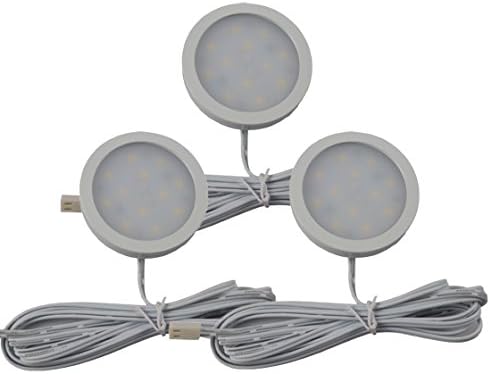 Taopu LED Under Cabinet Lighting Kit, 840lm Puck Lights, Under Counter Lighting, 3000K Warm White, All Accessories Included, Kitchen Lighting, Closet Light, Set of 3
