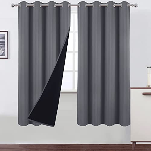 LEMOMO Blackout Curtains Grey 2 Panels