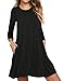 Muhadrs Women's Long Sleeve Casual Loose Swing T-Shirt Dress