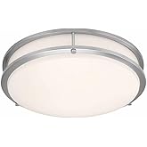 Access Lighting - HI Access 20500LEDD-BS/ACR Transitional LED Flush Mount from Solero II Collection in Pewter, Nickel, Silver