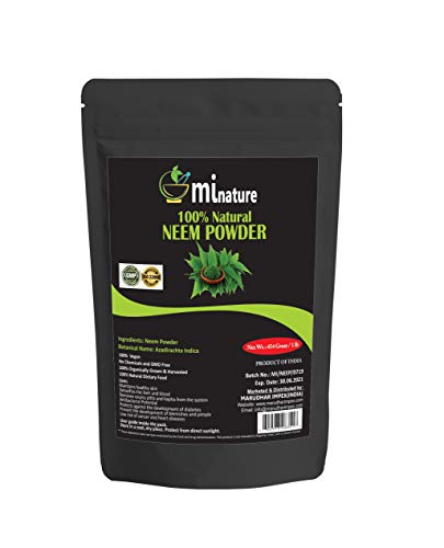 Organic Neem Leaf Powder 100% Pure Natural, Skin Care, Health Care, Resealable Zip Lock Pouch, 454g/1lb/16ounces