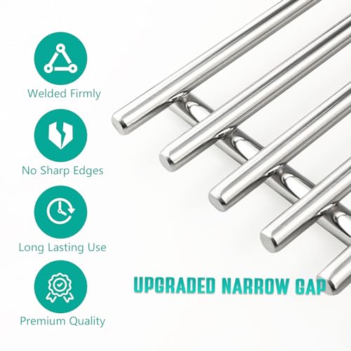 Unidanho 17 Inches Cooking Grates for Nexgrill 720-0830H Replacement Parts 720-0783E 720-0783C 720-0888 4 Burner Gas Grill Grate Stainless Steel Cooking Grids