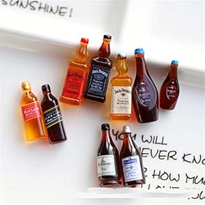 Juland 40PCS Miniature Drink Bottles - Resin Beer Glass Models For Dollhouse Decor