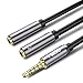 MillSO Headset Adapter CTIA 3.5mm Y Splitter Headphone Jack Splitter Adapter (3.5mm 4 Pole TRRS Male to 2 x 3 Pole Female) Compatible for Xbox One, PS4, PC, Tablet, Laptops, phone - 12inch/30CM Gray