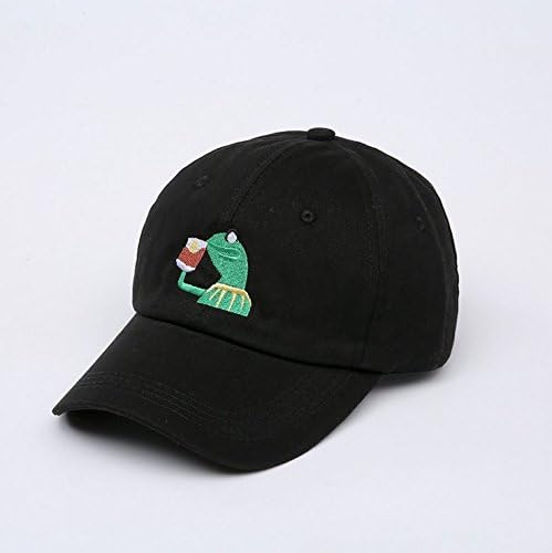 kimberleystore Fashion Baseball Hat The Frog "Sipping Tea" Pattern Adjustable Strapback Cap