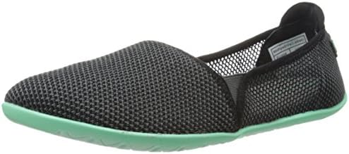 NoSox Women's Meshpadrille Flat, Charcoal/Mint, 39 EU/8.5-9 M US