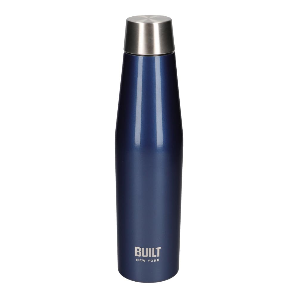 Built Perfect Seal Leakproof Insulated Water Bottle, Stainless Steel, 540 ml, Navy