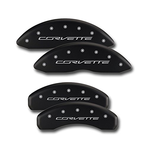 C7 Corvette Stingray Brake Caliper Cover Set with "CORVETTE" Script : Matte Black