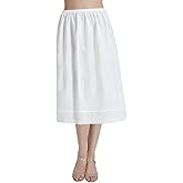 BEAUTELICATE Half Slip Skirt Extender with Lace Embroidery 100% Cotton Vintage Underskirt