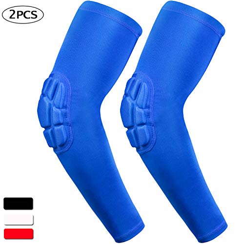 HOPEFORTH 2PCS Padded Elbow Sleeves Compression Arm Protective Support