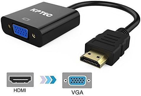 HDMI to VGA Adapter,KTPTEC 1080P HDMI Male to VGA Female Video Converter Adapter Cable for PC Laptop HDTV Projectors and Other HDMI Input Devices - Black