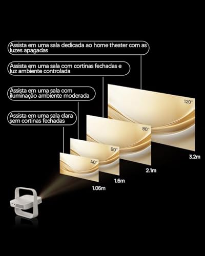 XGIMI Elfin Flip 2024 Projetor Portátil 1080P, Netflix Licenciado, Suporte Ajustável, Compacto, 400 Lúmens ISO, Adaptação de Tela
