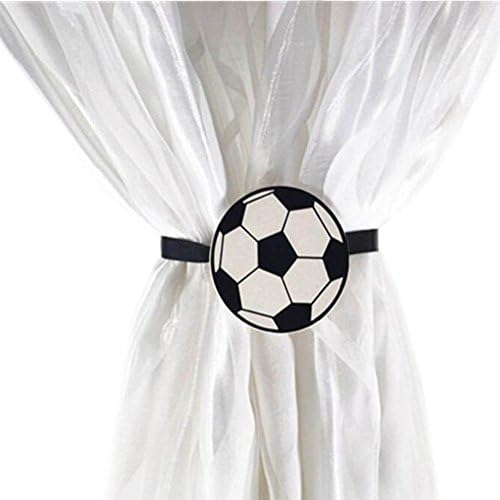 YING CHIC YYC Set of 2 Magnetic Curtain Buckle Tieback Car Bear Frog Design Kids Room (Football)