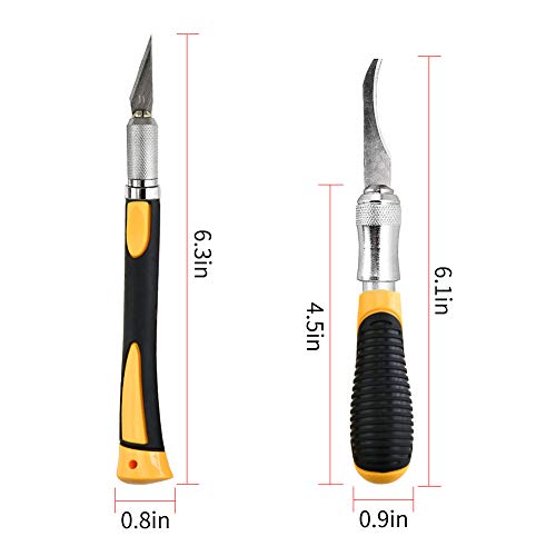 Precision Craft Hobby Knife Set Deburring Including 2 Size Knife and 22PCS Precision Carving Blades for Cutting, Art, Hobby, Scrapbooking, Stencil - Thumbnail 3