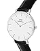 Daniel Wellington Petite Sheffield 32mm Women's Watch, Leather Silver Watch for Women