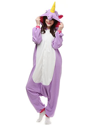 Adults Onesies - Animal Women Mens Purple Unicorn Onesie Costumes Cosplay Outfit Pajamas Small