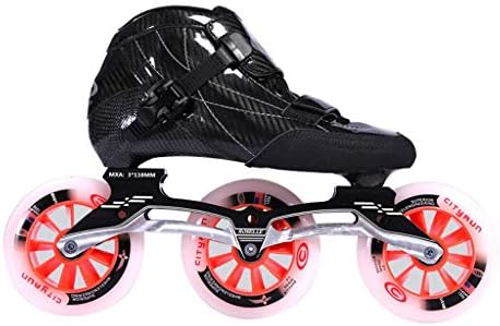 Sljj Speed Roller Skates,3 X 110mm Wheel Racing Skates, Children's Adult Professional Men Inline Skates Black And Red