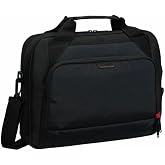 Targus 13&ndash;14 Inch Classic EcoSmart Briefcase, Slim Laptop Bag with Padded Laptop Sleeve, Anti-Theft Zippers, Hidden Phone Pocket, Water-Resistant Design, Trolley Strap, Black CN414GL