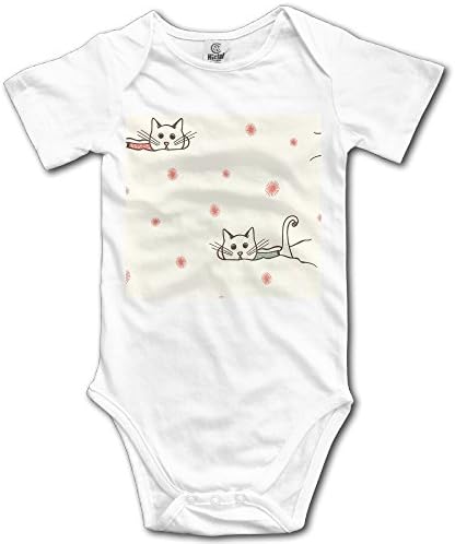 WENXIANSGTISF Cats In Snow Romper Climb Short Sleeve Novelty Deluxe Girl 12 Months White