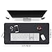 Office Desk Pad Gaming Mouse Mat - Desk Decor Non-Slip Spill-Resistant, Thick Extended PU Leather Desk Blotter 31.5×15.7in (Black)