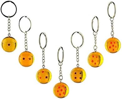 Funnom DBZ Collections 7pcs/set 2.5cm New In Bag 7 Stars Crystal Balls Keychain Pendant 1 2 3 4 5 6 7 star Complete set