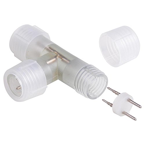 DELight 10pcs 1/2" T Type PVC Splice Connector with Pins for 2 Wire Flexible LED Rope Light Accessories ACC - Thumbnail 7