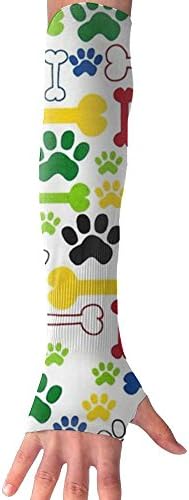LANOMY Bone And Footprint Gloves Anti-uv Sun Protection Long Fingerless Arm Cooling Sleeve For Men And Women.