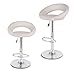LANGRIA White Bar Stools Sets Adjustable Swivel Counter Height Stools with Leatherette Exterior, Chrome Plated Footrest and Base for Bar, Counter or Home,(2 PCS)