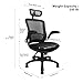 Office Chairs, Komene Ergonomic Mesh Desk Chairs High Back Computer Task Chairs with Adjustable Backrest, Headrest, Armrest and Seat Height for Conference Room