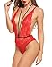 Avidlove Women Teddy Lingerie Halter Deep V-Neck Lace One Piece Lace Babydoll Bodysuit