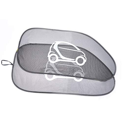 Happy Shop Car Side Window Sunshades 2PCS Car Side Window Sun Shade Net Mesh Curtain Interior Accessories Compatible with Smart Fortwo 453 UV Protection Car Window Sunshade Sun Shades (Color : Black)
