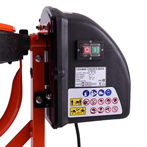 2-1/5 Cu Ft Electric Concrete Cement Mixer Mortar Mixing Stucco Seeds Portable Barrow Machine