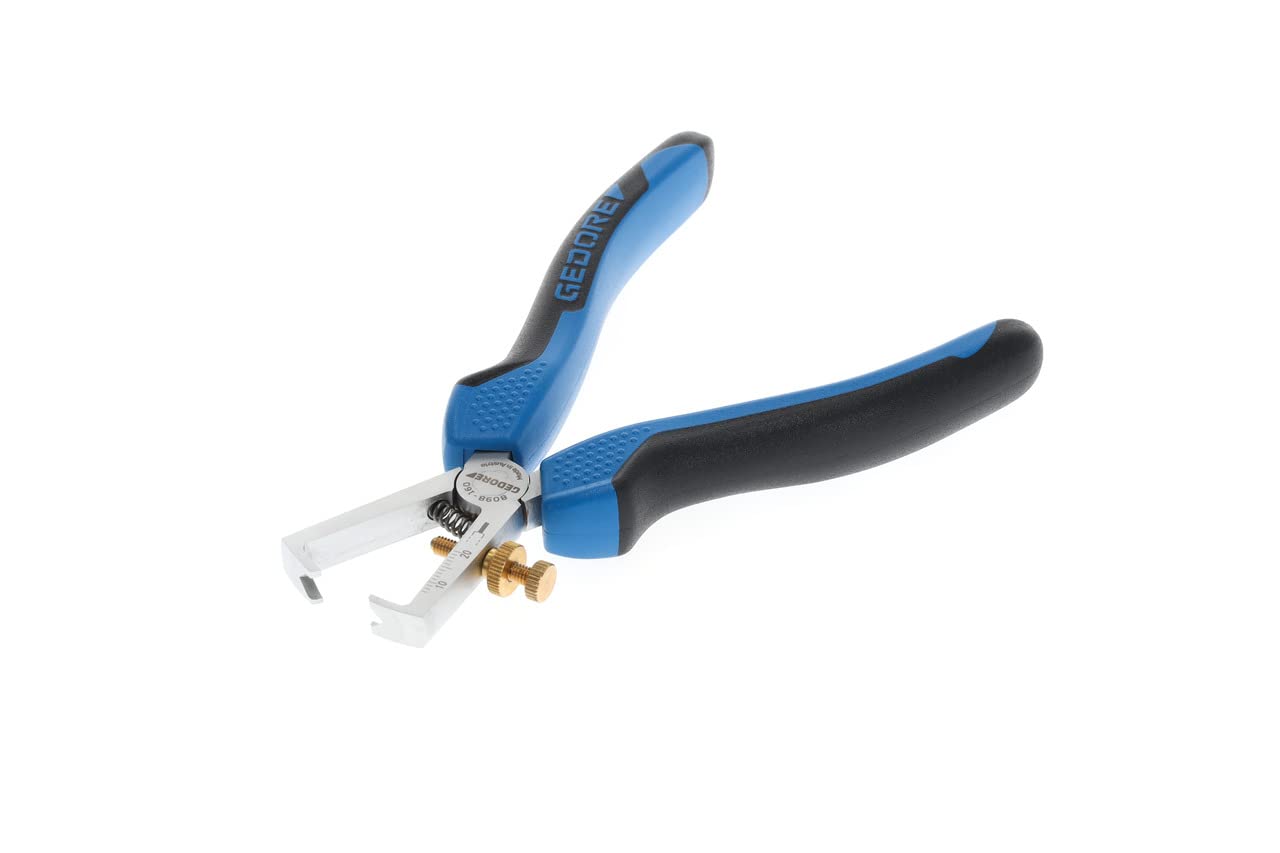 GEDORE Stripping pliers, Adjustable for 0.8-6.0 mm² wire, With opening spring and set screw, 8098-160 JC