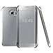 Hovisi Luxurious Shiny Flip Case Cover Samsung Galaxy S6 Edge Plus (Silver)