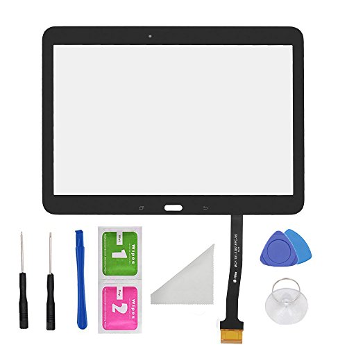 Black Touch Screen Digitizer Panel Glass Replacement Part For Samsung Galaxy Tab 4 10.1 SM-T530 T531 T535 PreInstalled Adhesive and Tools