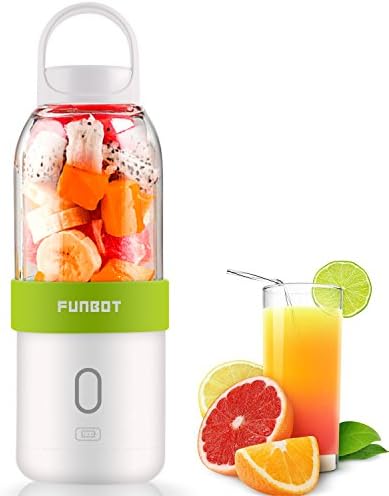 FUNBOT USB Juicer Cup Portable Blender 500ml Personal Size Eletric Rechargeable Mixer with 4400mAh Battery for Home, Office &amp; Outdoors [FDA Approved]