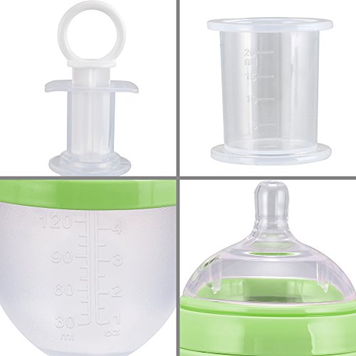 WORLD 9.99 MALL 120cc Portable Newborn Pet Hand Milk Nursing Feeding Bottle Set BPA Free Plastic Puppy Water Feeding Bottles|A for Your Lovely Pet (Green)