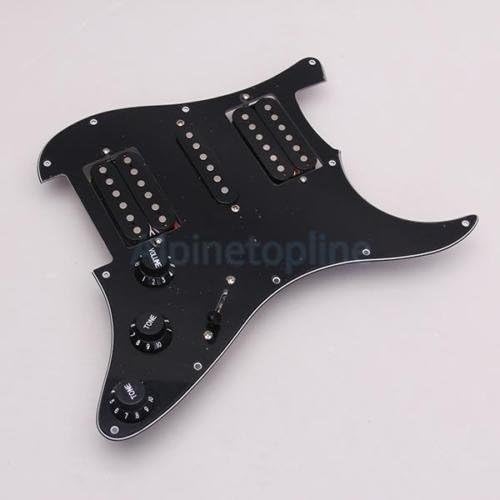 Black Electric Guitar Pickguard w/Pickup Switch Knob 11-Hole Loaded Prewired