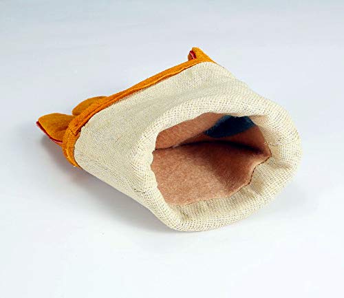 Work Gloves Leather Gardening Glove (1 Pair) 14 inch for Men Women Cowhide Reinforced Protection Padding Palm Animal Handling Bite Proof Dog Cat Scratch（Brown）