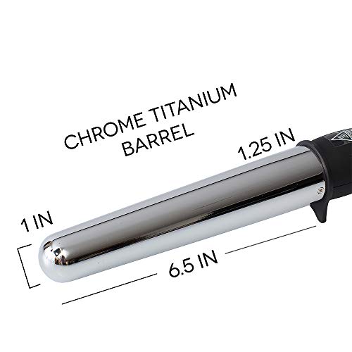 1-1.25â€ Curling Iron Set with Titanium-Coated Ceramic Barrel Technology and Heat Resistant Glove, Titanium Curling Wand for All Hair Types, Hair Products for Women, Hair Styling Tools - Tru Beauty