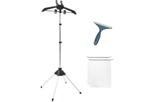 GIPOBUY Portable Steamer Stand for Clothes, Handheld Garment Steamer Clothes Rack, Travel Garment Hanger for Steam ironing, Garment Hanger for Steaming Clothes, Black Steaming Rack +2 Bags+1 Lint Remover